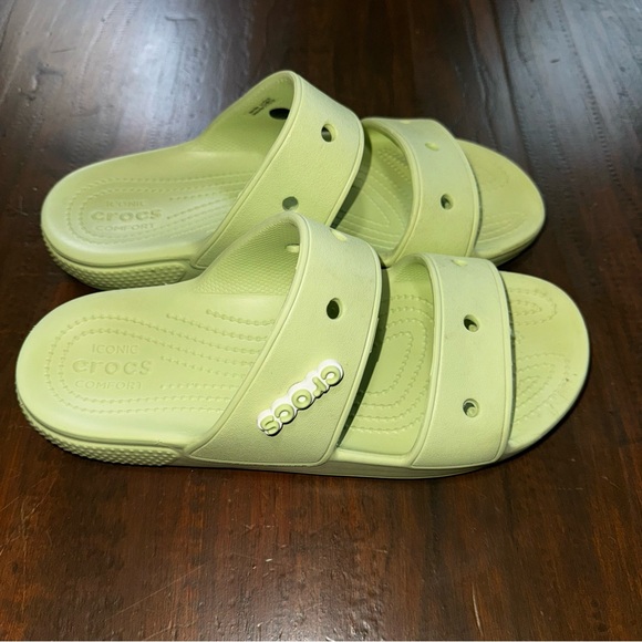 CROCS Shoes - Unisex Crocs Classic Double Strap Relaxed Fit Slide Sandals Green M8 W10